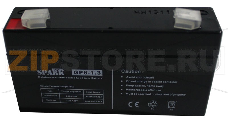 Spark GP 6-1,3 Аккумулятор Spark GP 6-1,3Характеристики: Напряжение - 6V; Емкость - 1,3Ah;Габариты: длина 97 мм, ширина 24мм, высота 51 мм.