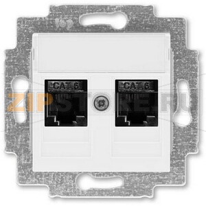 Розетка компьютерная, 2хRJ45, белая ABB 2CHH296118A6003 