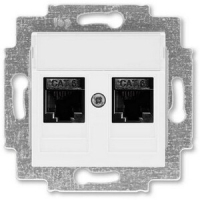 Розетка компьютерная, 2хRJ45, белая ABB 2CHH296118A6003