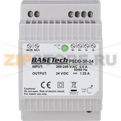 Блок питания на DIN-рейку 24 В, 1.25 А, 30 Вт Basetech PSDD-30-24 