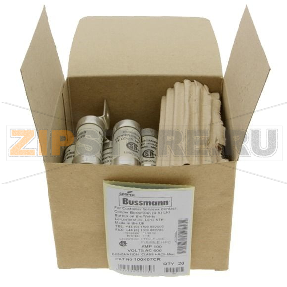 Предохранитель, 100 A, AC 600 В, DC 250 В, 200 кА, HRCII-C, gL/gG, CSA Eaton INDR'L FUSE 100A 600V 