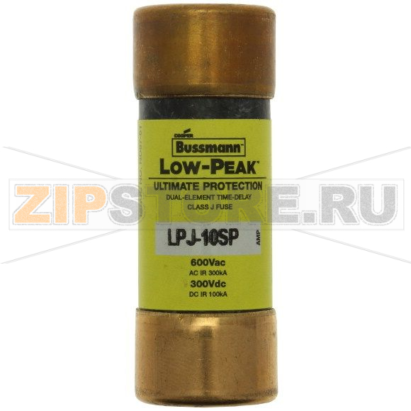 Предохранитель, 10 A, AC 600 В, 300 кА, 21x57 мм, J, UL, с задержкой Eaton LOW-PEAK CLASS J T/D 
