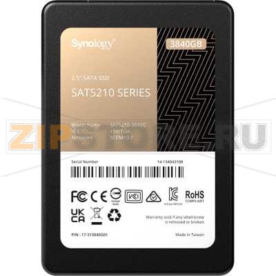 Накопитель SSD 3.84 Тб, 2.5&#039;&#039;, SATA 6 Гбит/с Synology SAT5210-3840G 