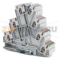 Клемма проходная/заземляющая Push-in, серая CHIKU RPV 2,5-PE/3L