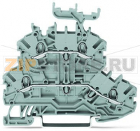 Double-deck terminal block; Through/through terminal block; N/L; with marker carrier; Blue conductor entry lower deck; for DIN-rail 35 x 15 and 35 x 7.5; 1 mm?; Push-in CAGE CLAMP®; 1,00 mm?; gray Wago 2000-2232