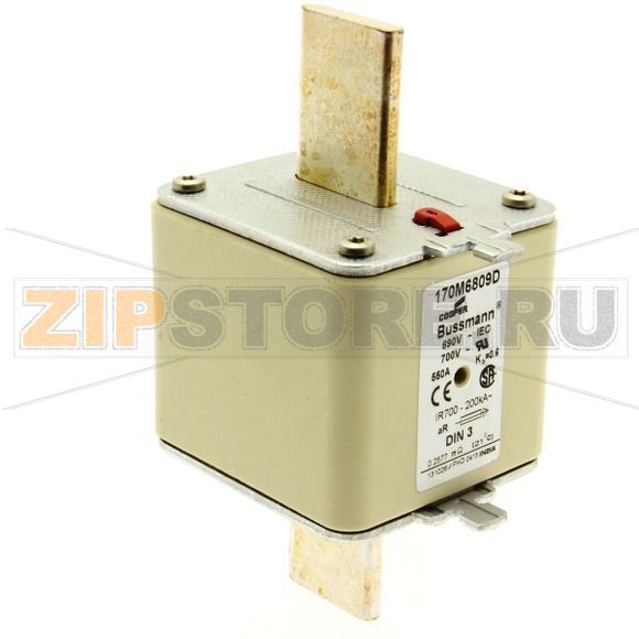 Предохранитель, 550 A, AC 690 В, 200 кА, DIN 3, aR, DIN, IEC Eaton FUSE 550A 690V aR DIN 3 HSDNH 