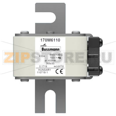 Предохранитель, 630 A, AC 690 В, size 3, 74x92x111 мм, aR, IEC Eaton FUSE 630A 690V 3KN/80 AR 