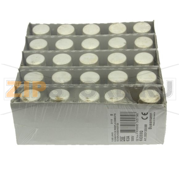 Предохранитель, 63 A, AC 500 В, 50 кА, D3, 27x16 мм, gR, IEC быстродействующий Eaton FUSE 63A DI 
