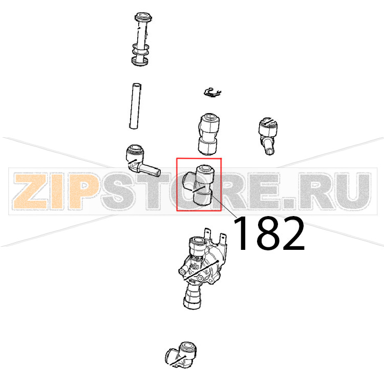 Соединитель Т-образный (тройник) ø=8мм Unox XVC 1005EP Соединитель Т-образный (тройник) ø=8мм Unox XVC 1005EPЗапчасть на деталировке под номером: 182