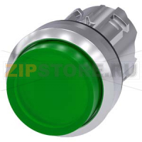 АКТУАТОР КНОПКИ С ВОЗМОЖНОСТЬЮ ПОДСВЕТКИ, 22MM, КРУГЛ., ГЛЯНЦЕВЫЙ МЕТАЛЛ, КНОПКА ЗЕЛЁНАЯ ВЫСТУПАЮЩАЯ, БЕЗ ФИКСАЦИИ Siemens 3SU1051-0BB40-0AA0