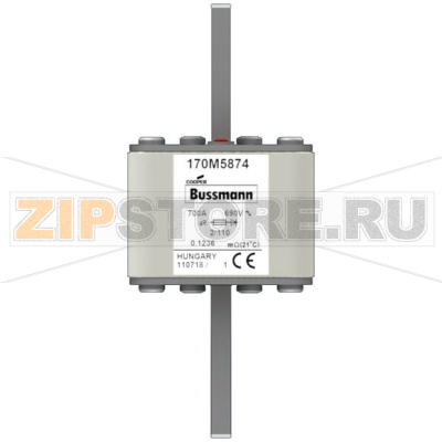 Предохранитель, 700 A, AC 690 В, size 2, 61x75x140 мм, aR, DIN, IEC Eaton FUSE 700A 690V 2/110 