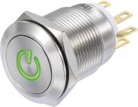 Кнопка антивандальная 250 В/AC, 3 A, 1 x вкл/вкл, IP65, 1 шт TRU Components LAS1-GQF-11/G/12V
