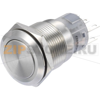 Кнопка 250 В/AC, 3 А, 2 x вкл/вкл, с фиксацией, IP65, 1 шт TRU Components LAS1-AGQ-22Z/S 