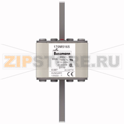Предохранитель, 900 A, AC 690 В, 200 кА, 2, 61x61x108 мм, aR, DIN, IEC Eaton FUSE 900A 690V 2/1 