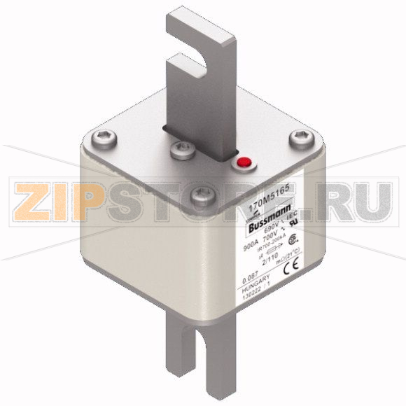 Предохранитель, 900 A, AC 690 В, 200 кА, 2, 61x61x108 мм, aR, DIN, IEC Eaton FUSE 900A 690V 2/1 