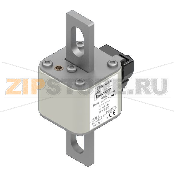 Предохранитель, 500 A, AC 690 В, 200 кА, size 1, 53x69x136 мм, aR, IEC UL Eaton FUSE 500A 690V 