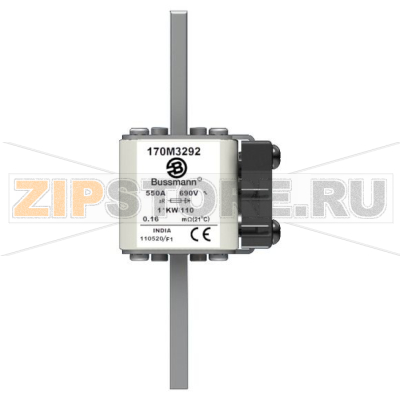 Предохранитель, 550 A, AC 690 В, 200 кА, size 1, 45x60x140 мм, aR, DIN, IEC Eaton FUSE 550A 690 