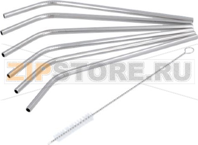 SET OF 6 STEEL STRAWS 