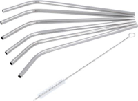 SET OF 6 STEEL STRAWS