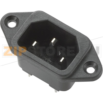 Розетка 10 А, IEC C14, черная, 1 шт TRU Components 781/SW 