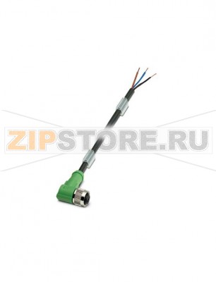 Кабель для датчика / исполнительного элемента Phoenix Contact SAC-4P- 2,0-PUR/M12FR P 4-полюсн., PUR/ПВХ, черный RAL 9005, свободный конец, к Гнездо угловой M12, А-кодирование, Длина кабеля: 2 м.Минимальный заказ: 50 шт.Упаковка: 5 шт.