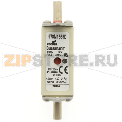 Предохранитель, 63 A, AC 690 В, 200 кА, DIN 000, gR, DIN, IEC Eaton FUSE 63A 690V gR DIN 000 HSDNH 