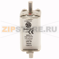 Предохранитель, 125 A, AC 690 В, 200 кА, DIN 00, 30x60x79 мм, gR, DIN, IEC Eaton FUSE 125A 690V
