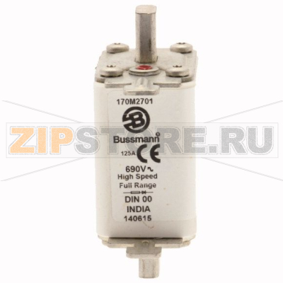 Предохранитель, 125 A, AC 690 В, 200 кА, DIN 00, 30x60x79 мм, gR, DIN, IEC Eaton FUSE 125A 690V 