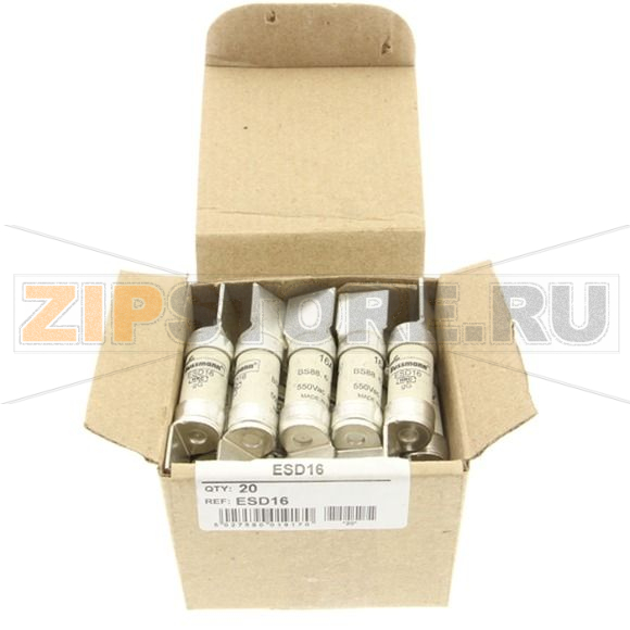 Предохранитель, 16 A, AC 550 В, 80 кА, BS88/F2, 14x68 мм, gL/gG, BS Eaton 16AMP 550V AC INDUSTRIA 