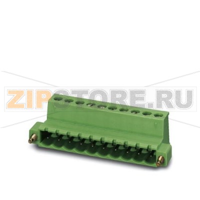 Вилочная часть Phoenix Contact IC 2,5/12-STF-5,08 Номинальный ток: 12 А, Расчетное напряжение (III/2): 320 В, Полюсов: 12, Размер шага: 5,08 мм, Технология подключения: Винтовые зажимы, Цвет: зеленый, Поверхность контакта: олово.Минимальный заказ: 50 шт.Упаковка: 50 шт.