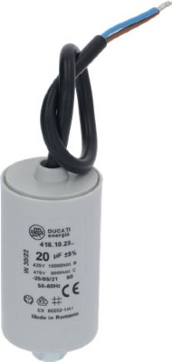 CAPACITOR W/BIPOLAR CABLE 20 MF 