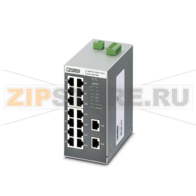 Коммутатор Ethernet для широкого температурного диапазона Phoenix Contact FL SWITCH SFNT 16TX 16 портов TP-RJ45, автоопределение скорости передачи данных - 10 или 100 Мбит/с (RJ45), функция автокроссирования.Минимальный заказ: 1 шт.Упаковка: 1 шт.