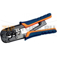 обжимной инструмент для разъёмов RJ45, RJ12, RJ11, с храповым механизмом
