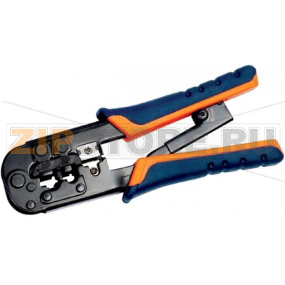 обжимной инструмент для разъёмов RJ45, RJ12, RJ11, с храповым механизмом 