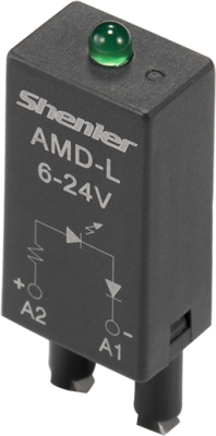 Модуль светодиод зелёный + диод, полярность A1+/A2-, DC 6-24V Shenler AMD-LDD1 6-24VDC 