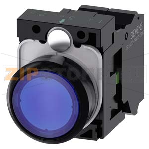 КНОПКА С ПОДСВЕТКОЙ, 22MM, КРУГЛАЯ, ПЛАСТИК, СИНЯЯ, ПЛОСКАЯ КНОПКА, КОНТАКТЫ МГНОВЕННОГО ДЕЙСТВИЯ, С ДЕРЖАТЕЛЕМ, 1NO, МОДУЛЬ ПОДСВЕТКИ С ИНТЕГРИРОВАННЫМ СВЕТОДИОДОМ 24V AC/DC, ПРУЖИННЫЕ КЛЕММЫ, С ГРАВИРОВКОЙ ЛАЗЕРОМ, UPPER CASE Siemens 3SU1102-0AB50-3BA0- 