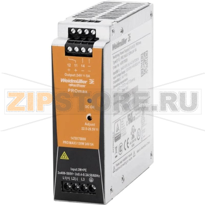 Блок питания на DIN-рейку 24 В, 5 A, 120 Вт Weidmüller PRO MAX3 