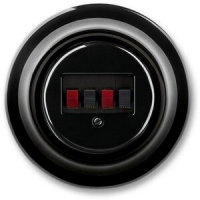 Розетка аудио, чёрный фарфор ABB 2CHK290404C4301