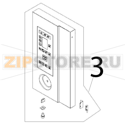Control board ass. y and glass Angelo Po FX61E2 Control board ass. y and glass Angelo Po FX61E2Запчасть на деталировке под номером: 3