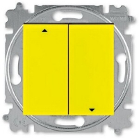 Выключатель жалюзи двухклавишный, без фиксации, жёлтый/дымчатый чёрный ABB 2CHH598845A6064