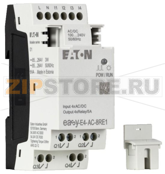 Модуль расширения для easyE4, 100–240 В перем. тока, 110–220 В пост. тока Eaton EASY-E4-AC-8RE1 