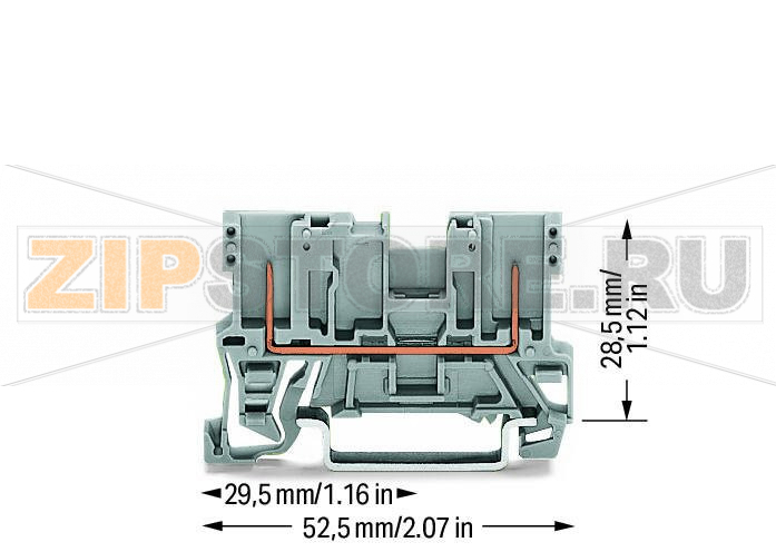 2-контактные базовые клеммы; для DIN-рейки 35 x 15 и 35 x 7,5; серые Wago 769-156 
