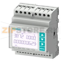 SENTRON, измерительный инструмент, 7KT PAC1600, LCD, L-L: 400 V, L-N: 230 V, 5 A, DIN-рейка, 3-фаз., мультифункц. измерение вкл. THD Siemens 7KT1681