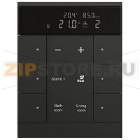 Регулятор комнатной температуры с датчиками CO2/влажности, 6-клавишный, SBC/U6.0.1-885, чёрный ABB 2CKA006330A0061