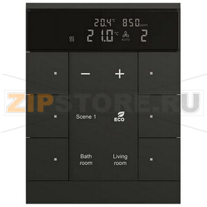 Регулятор комнатной температуры с датчиками CO2/влажности, 6-клавишный, SBC/U6.0.1-885, чёрный ABB 2CKA006330A0061 