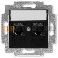 Розетка компьютерная, 2хRJ45, антрацитовая ABB 2CHH296118A6063