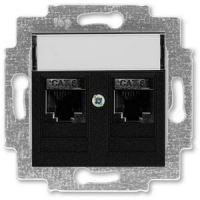 Розетка компьютерная, 2хRJ45, антрацитовая ABB 2CHH296118A6063