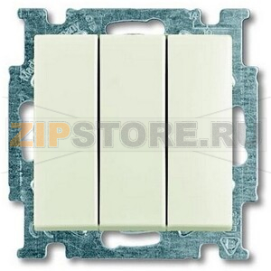 Механизм трехклавишного однополюсного выключателя 16 А, 250 В, белый ABB 2981.77 