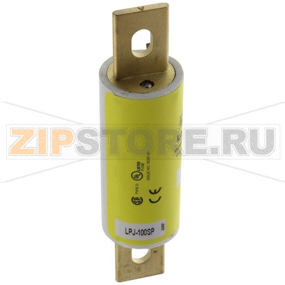 Предохранитель, 100 A, AC 600 В, 300 кА, 29x118 мм, J, UL, с задержкой Eaton LOW-PEAK CLASS J T/D 