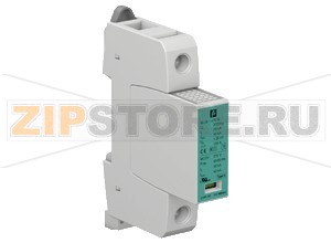 Устройство защиты Surge Protection Barrier M-LB-1.150.D Pepperl+Fuchs General specificationsDevice typetype 2 acc. to EN 61643-11class II acc. to IEC 61643-1Number of protected supply lines1Suitable componentsprotection module M-LB-1.150.MElectrical specificationsNominal voltage120 V ACMaximum continuous operating voltagemax. 150 V AC max. 200 V DCTemporary over-voltage175 V / 5 s (TOV withstand)Nominal discharge current (8/20 &micros)15 kAMax. surge current (8/20 &micros)40 kAVoltage protection levelmax. 0.7 kV max. 0.55 kV at 5 kAReaction timemax. 25 nsShort-circuit-proof50 kA effOvercurrent protectionmax. 125 A gG , mains-sideFault indication outputConnectionterminals 11, 12, 14Outputvolt-free change-over contactSwitch powerAC: 250 V / 0.5 A DC: 250 V/0.1 A 125 V/0.2 A 75 V/0.5 A 24 V/0.5 AIndicators/settingsDisplay elementsstatus display operating state (green)fault indication (red)Directive conformityLow voltageDirective 2014/35/EUEN 61643-11:2012ConformityDegree of protectionIEC 60529Ambient conditionsAmbient temperature-40 ... 80 °C (-40 ... 176 °F)Mechanical specificationsDegree of protectionIP20Core cross-section- min. 1.5 mm2 solid/flexible- max. 35 mm2 stranded/25 mm2 flexible- max. 1.5 mm2 solid/flexible (for remote signalling contact)MaterialHousingthermoplastic, color grey , UL 94 V-0Massapprox. 240 gDimensions18 x 90 x 73 mm (0.7 x 3.6 x 2.9 inch) (1 TE acc. to DIN 43880)Mountingon 35 mm DIN mounting rail acc. to EN 60715:2001